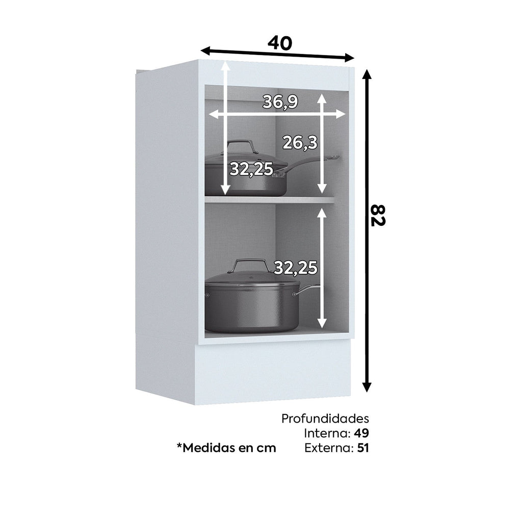 Base cocina Americana blanco 40cm