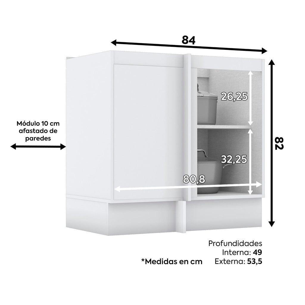 Base esquinero Americana blanco 1 puerta 84cm