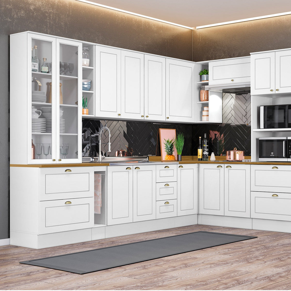 Base esquinero Americana blanco 1 puerta 84cm