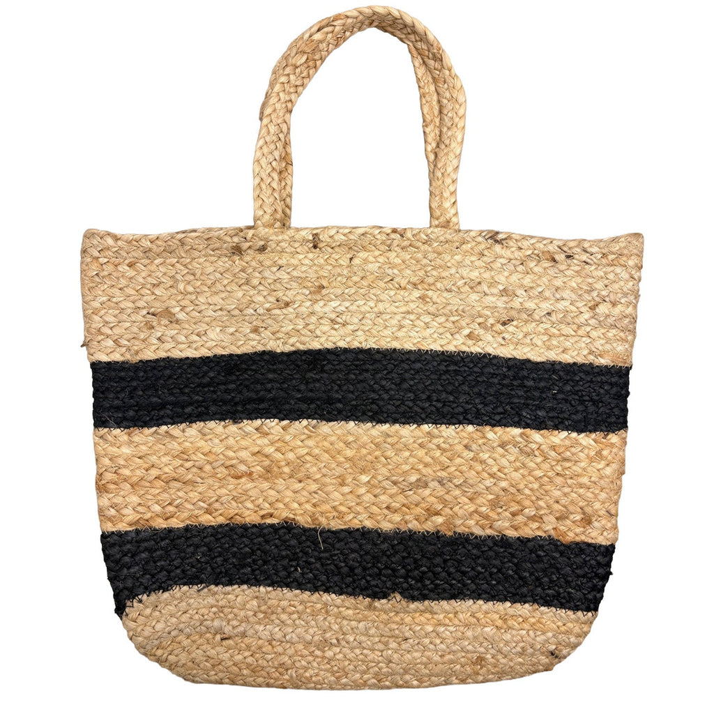 Bolso yute franjas negras 48x38cm