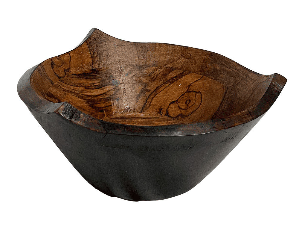 Bowl madera 18x18x7 negro ahumado