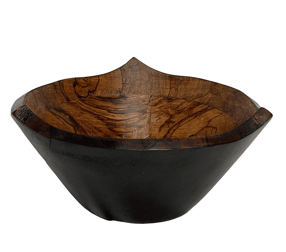 Bowl madera 18x18x7 negro ahumado