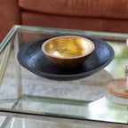 Bowl madera con folio dorado 20cm