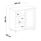 Buffet 1 puerta Charlotte Roble-Menta