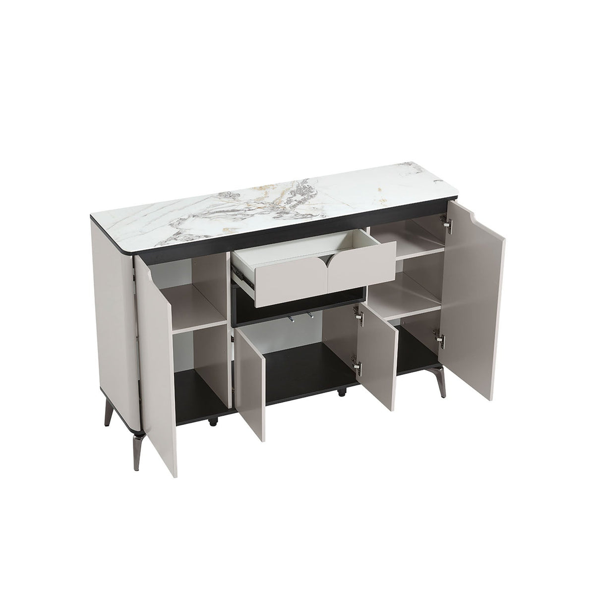 Buffet 2 cajones 4 puertas Nali gris claro