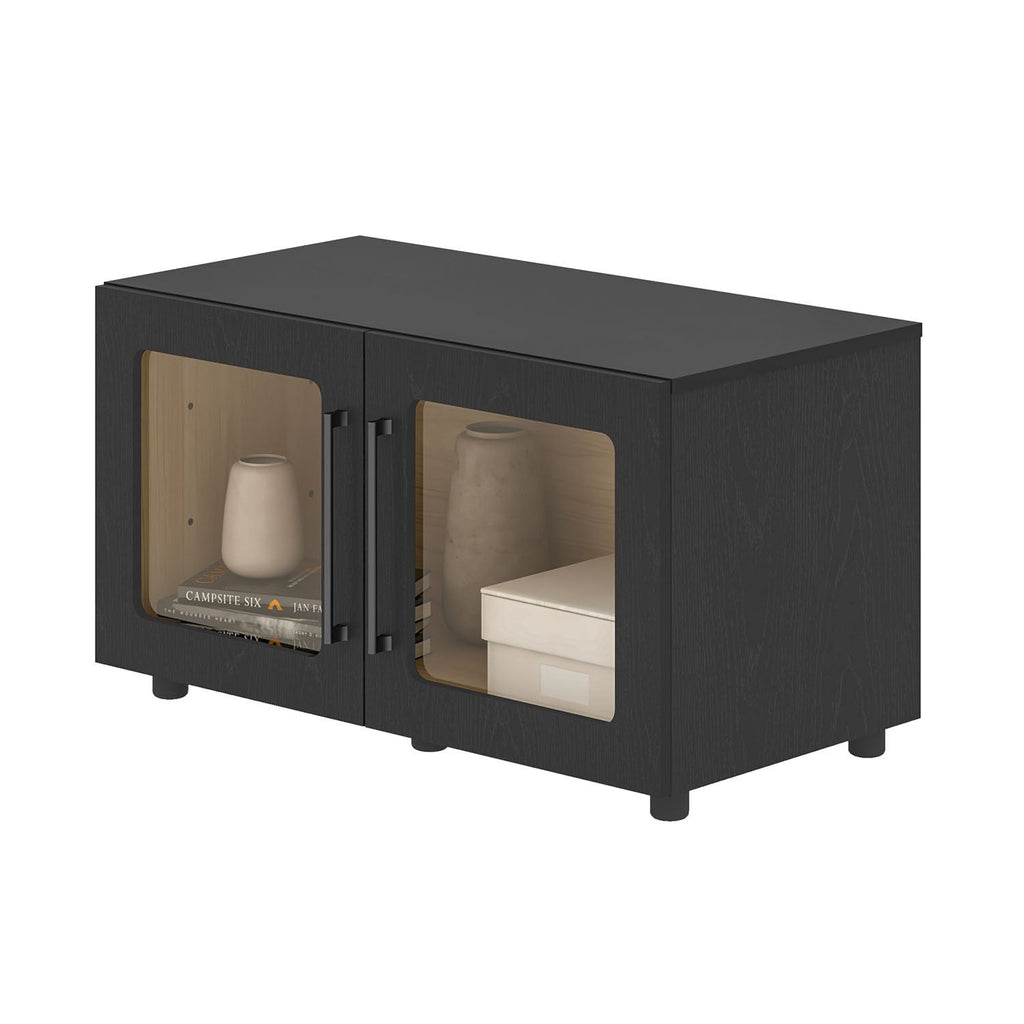 Buffet modular bajo Mia negro vidrio
