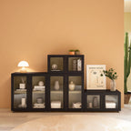Buffet modular bajo Mia negro vidrio