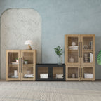 Buffet modular bajo Mia negro vidrio