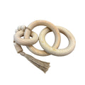 Cadena 14x42cm madera natural borlas