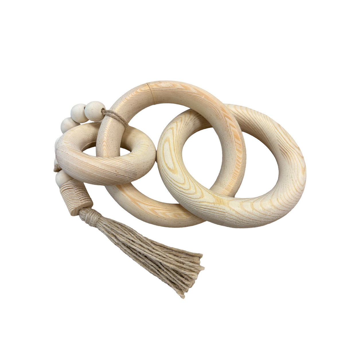 Cadena 14x42cm madera natural borlas