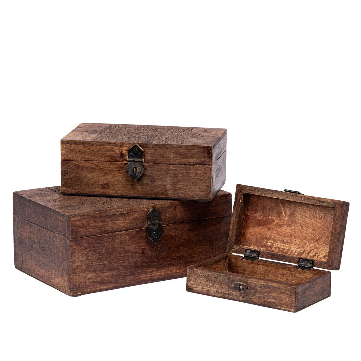 Caja madera oscura 22x14x8cm