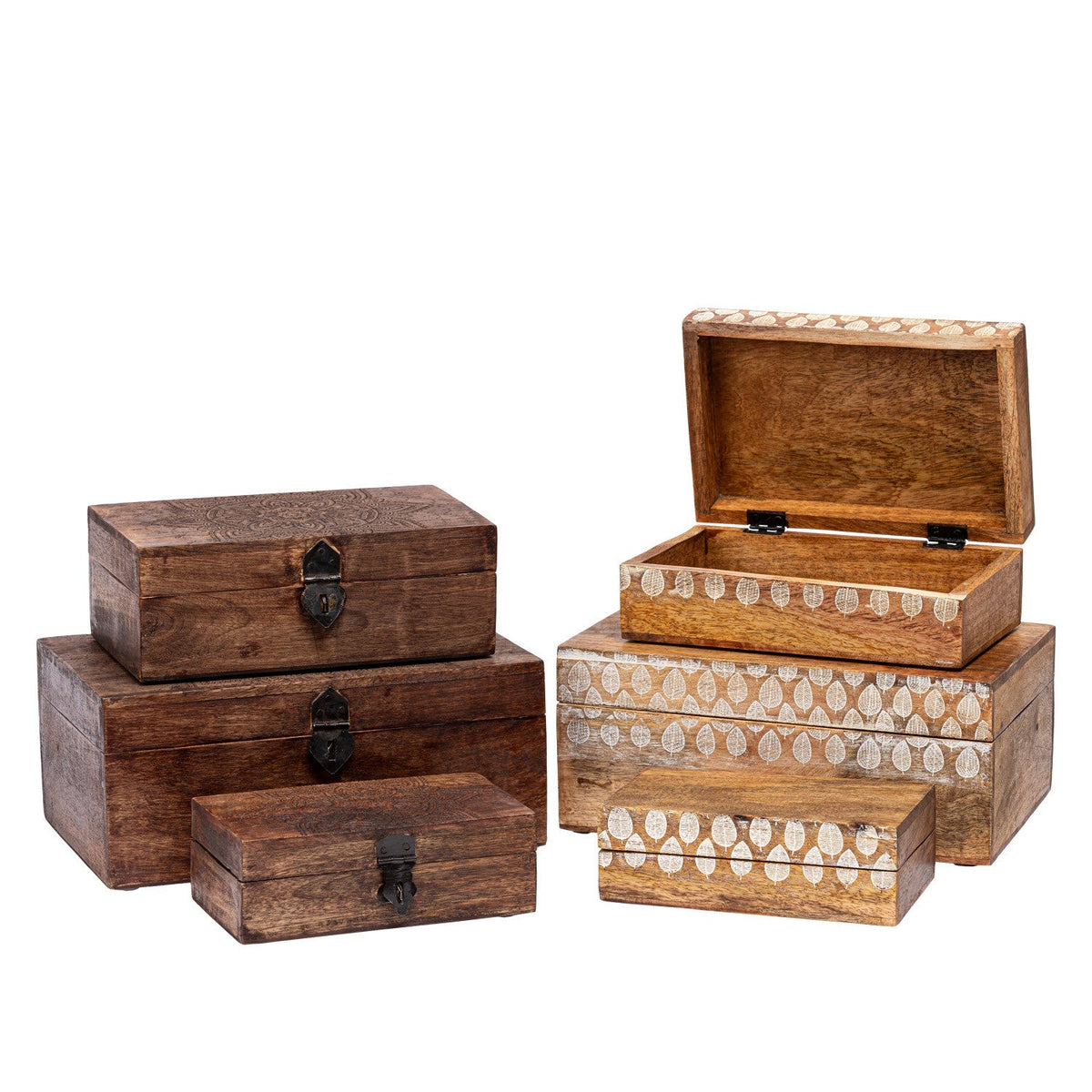 Caja madera oscura 28x18x12cm
