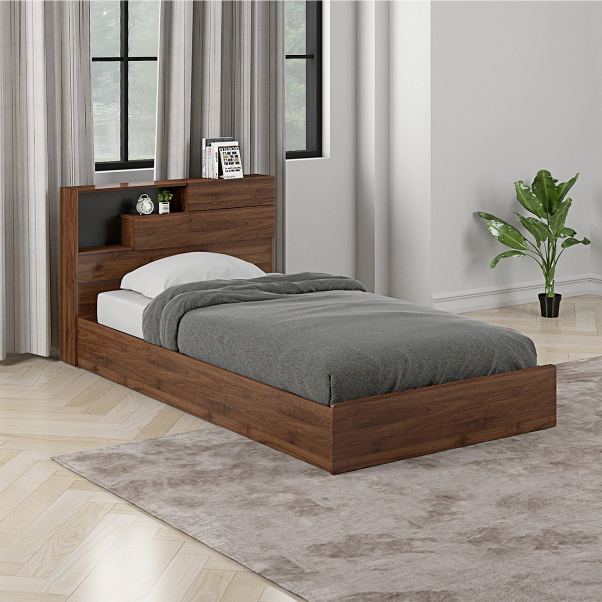 Cama 1,5 plazas Boegel café 200x105cm