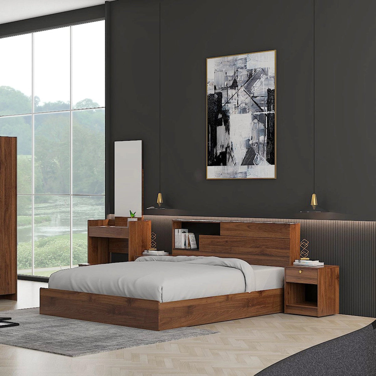 Cama 2 plazas Boegel café 200x150cm