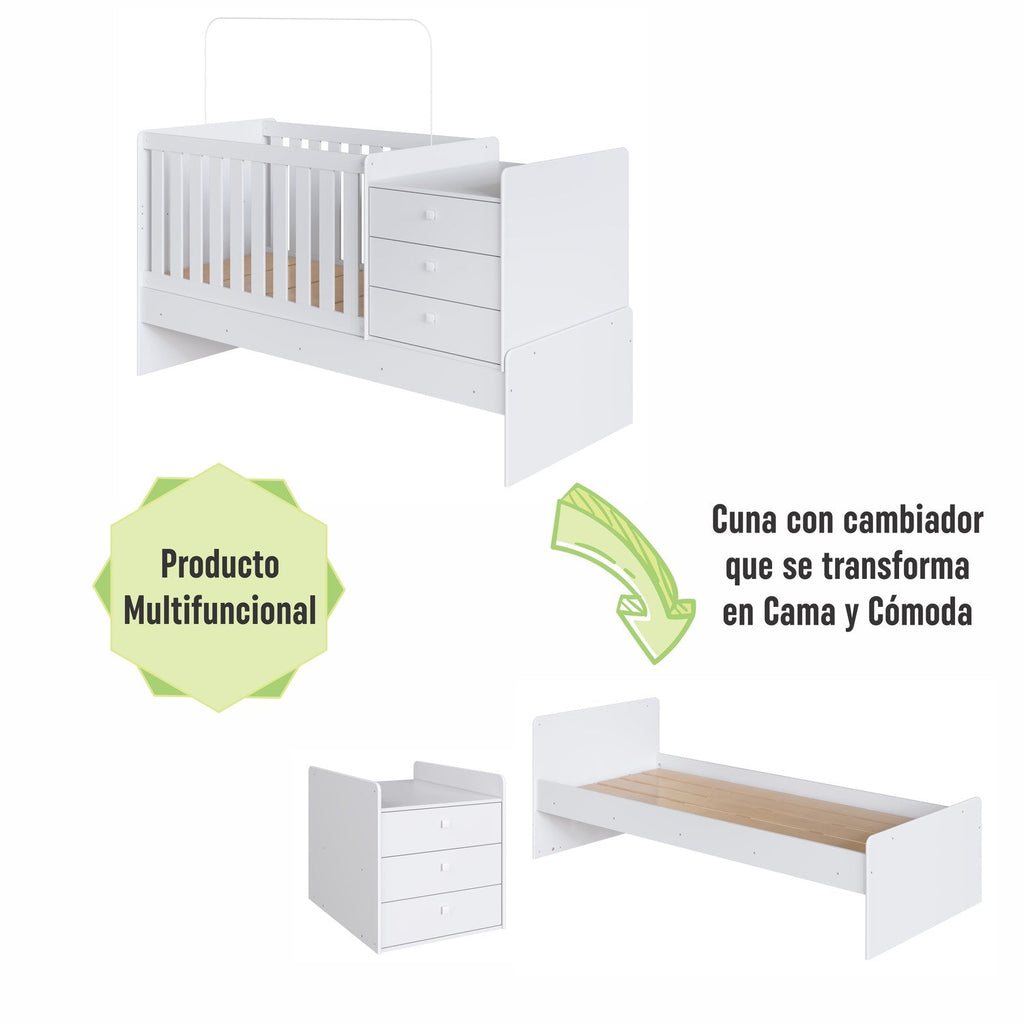 Cama Cuna Multifuncional blanco