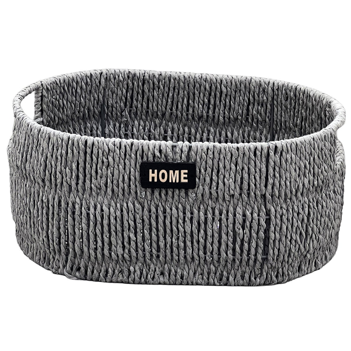 Canasto ovalado mimbre 36x25x16cm gris