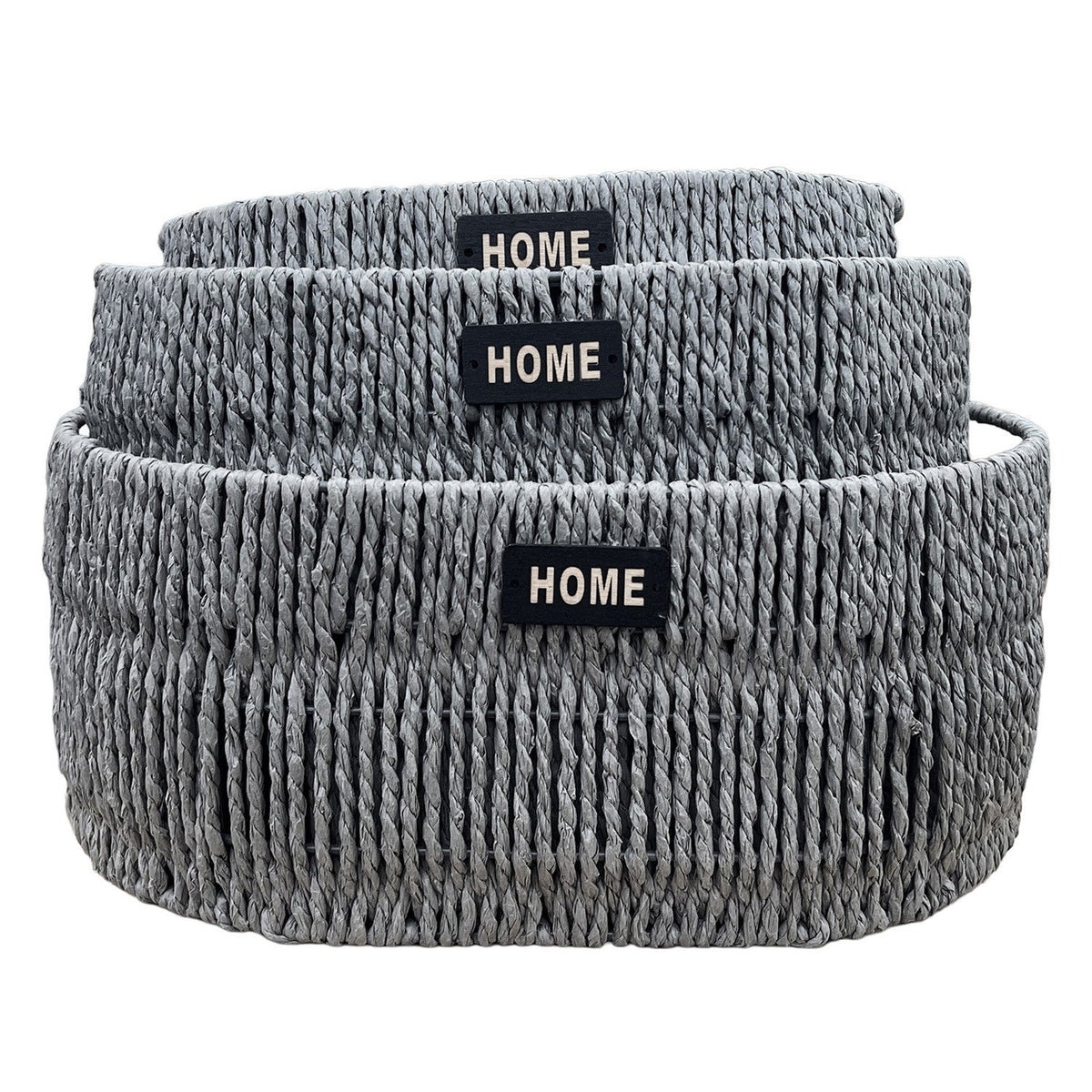 Canasto ovalado mimbre 36x25x16cm gris
