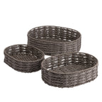Canastos ovalados gris set de 3