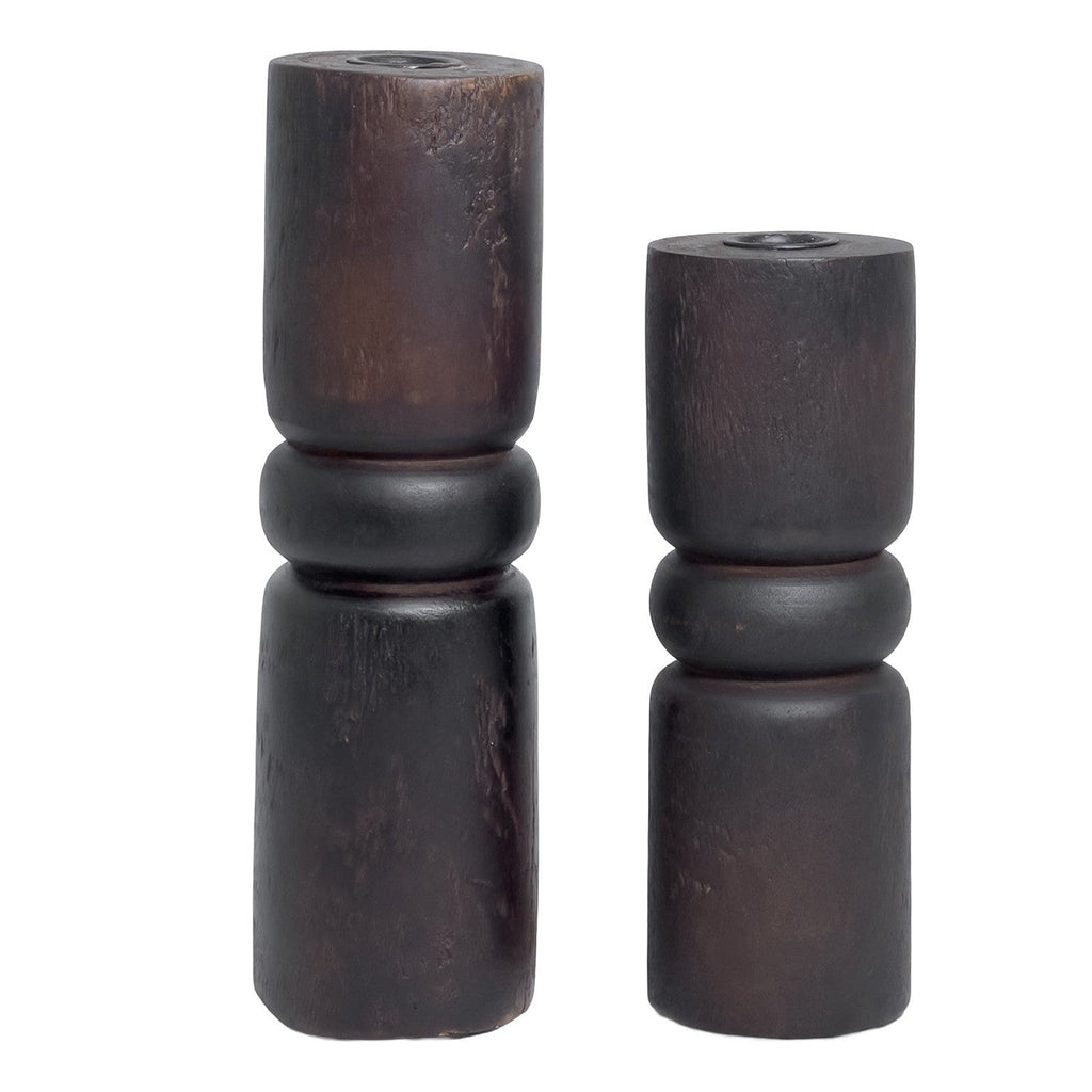 Candelabro madera 7,5x75x22 negro
