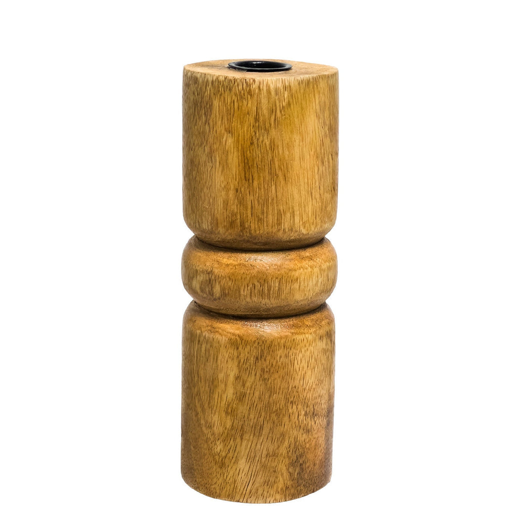 Candelabro madera 7x7x18 natural