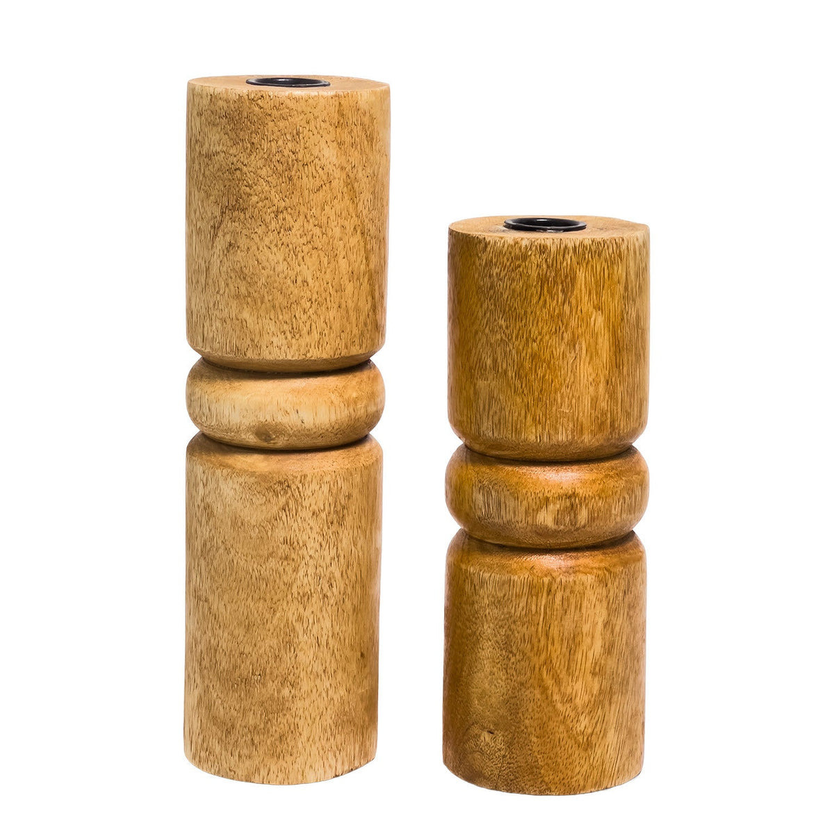Candelabro madera 7x7x18 natural