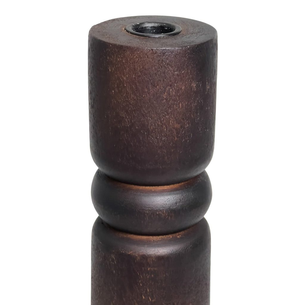 Candelabro madera 7x7x20 negro