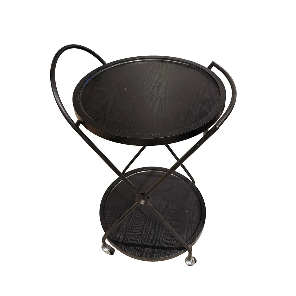 Carro bar 2 niveles 49cm negro