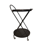 Carro bar 2 niveles 49cm negro