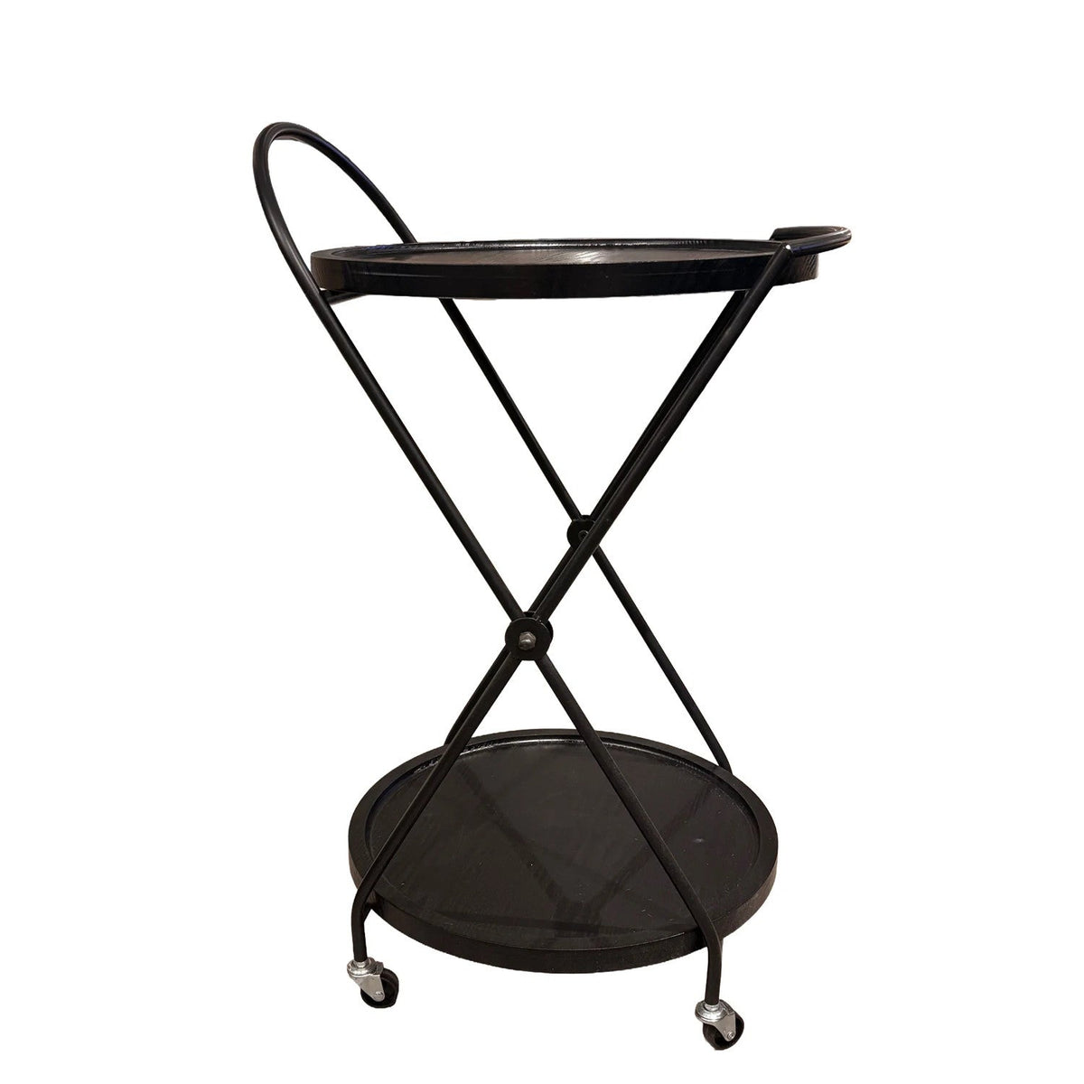 Carro bar 2 niveles 49cm negro