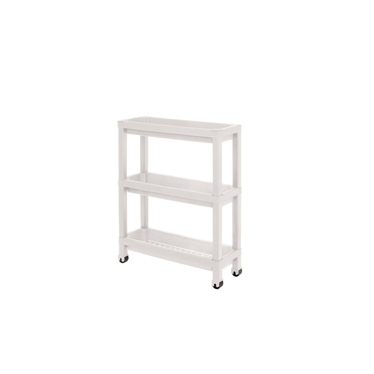 Carro plástico blanco 3 niveles 37x24,5x65,7cm