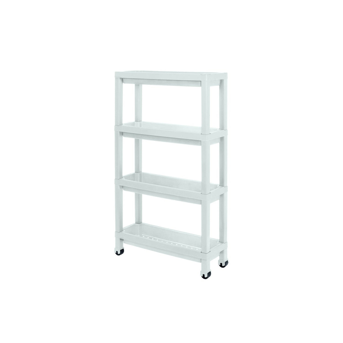 Carro plástico blanco 4 niveles 37x24,5x92,3cm