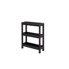 Carro plástico negro 3 niveles 37x24,5x65,7cm
