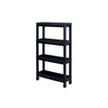 Carro plástico negro 4 niveles 37x24,5x92,3cm