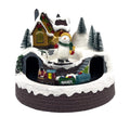 Casa navidad con luz y sonido 20cm mono de nieve tren