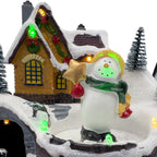 Casa navidad con luz y sonido 20cm mono de nieve tren