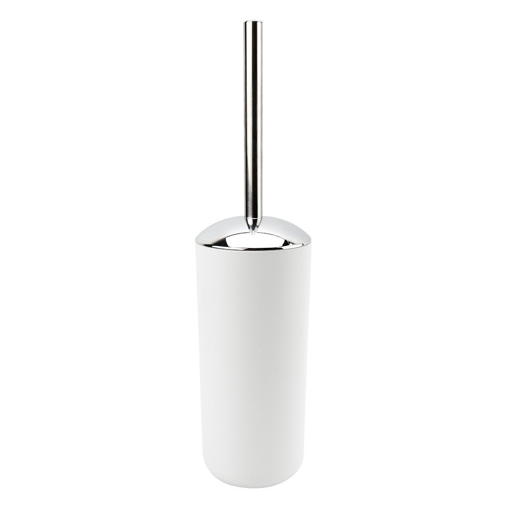 Cepillo WC plástico plateado blanco