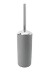 Cepillo WC plástico plateado gris