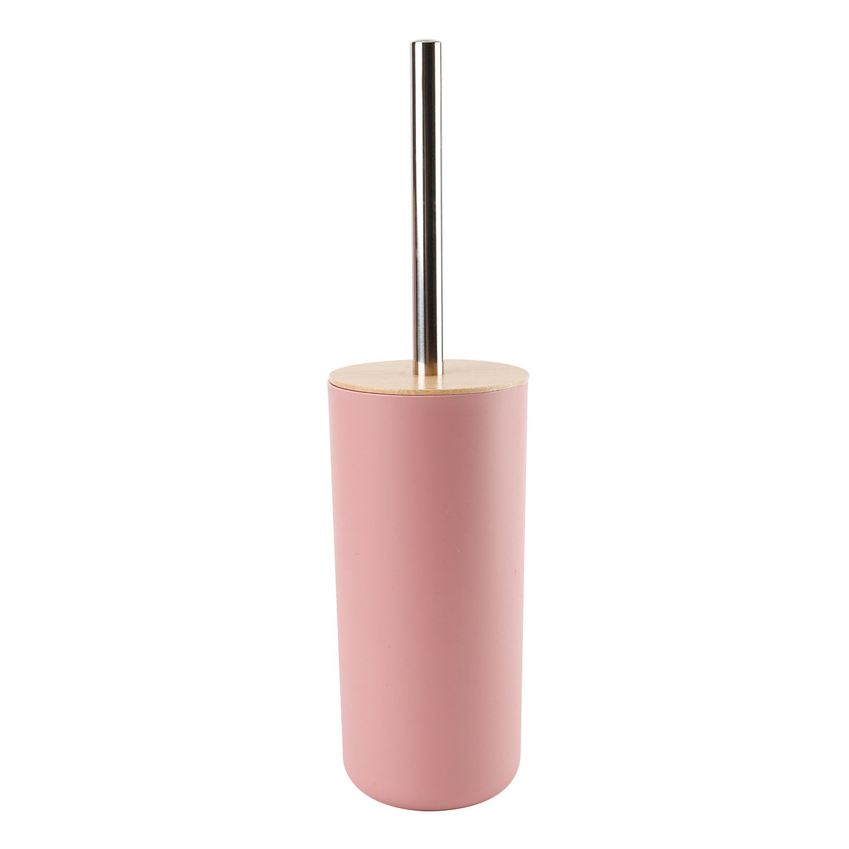 Cepillo WC plástico rosado bambú