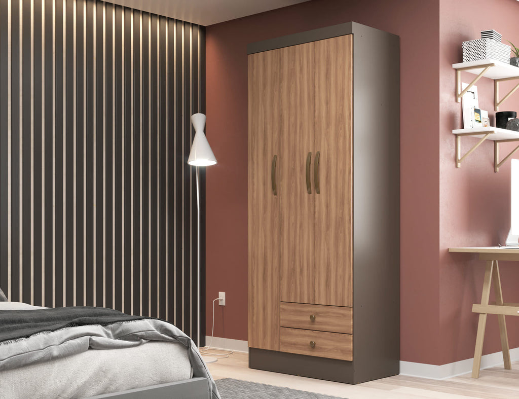 Closet 3 puertas Moscou Damasco/Nogal