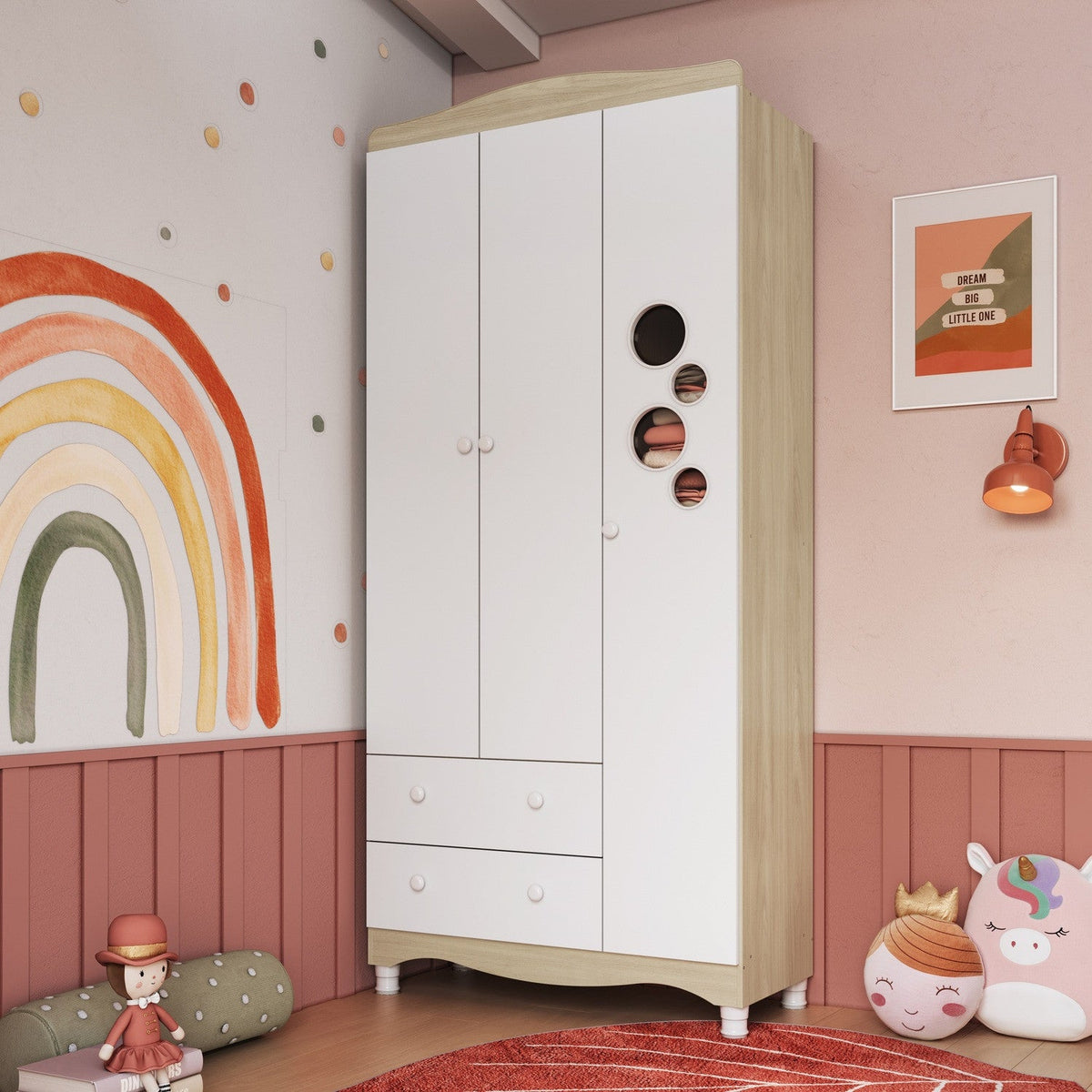 Closet Encanto 3 puertas 2 cajones
