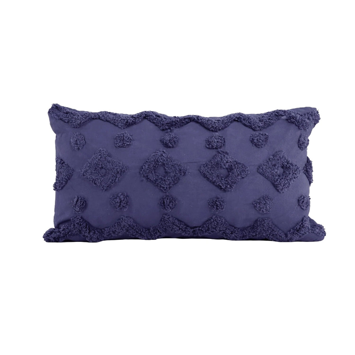 Cojín 30x50cm algodón textura azul