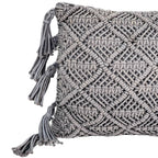 Cojín 30x50cm macrame gris
