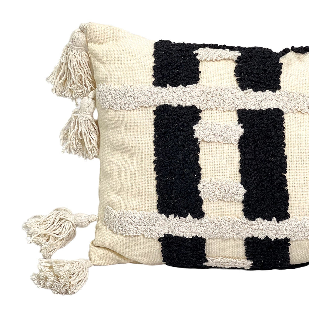 Cojín 30x50cm negro beige