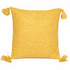 Cojín 40x40cm amarillo con borlas