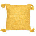Cojín 40x40cm amarillo con borlas