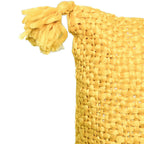 Cojín 40x40cm amarillo con borlas