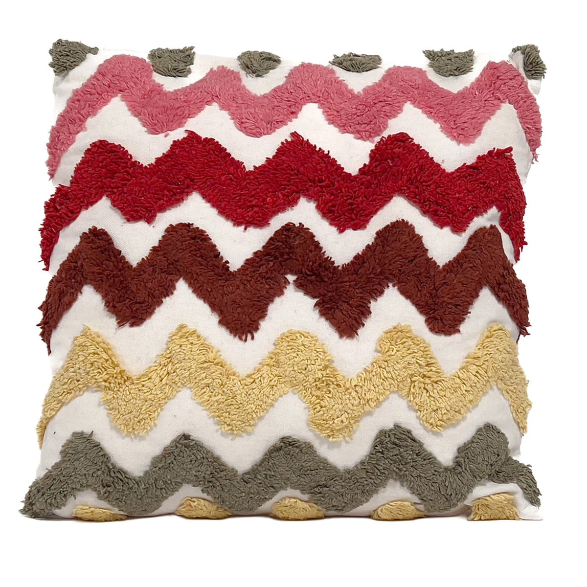 Cojín 40x40cm kids zigzag verde
