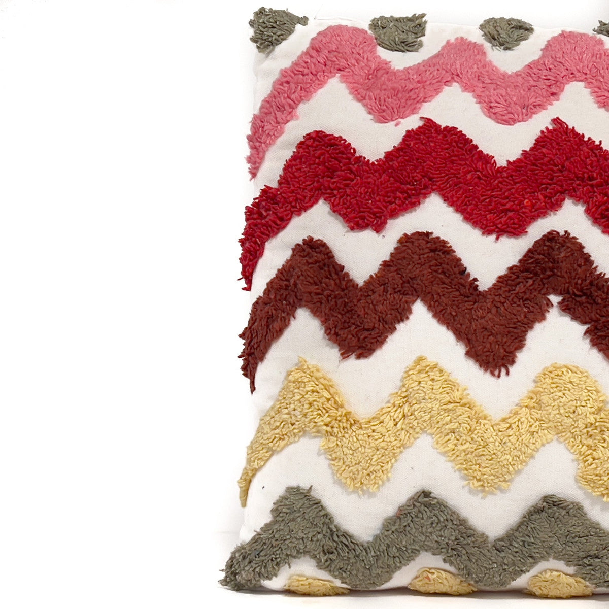 Cojín 40x40cm kids zigzag verde