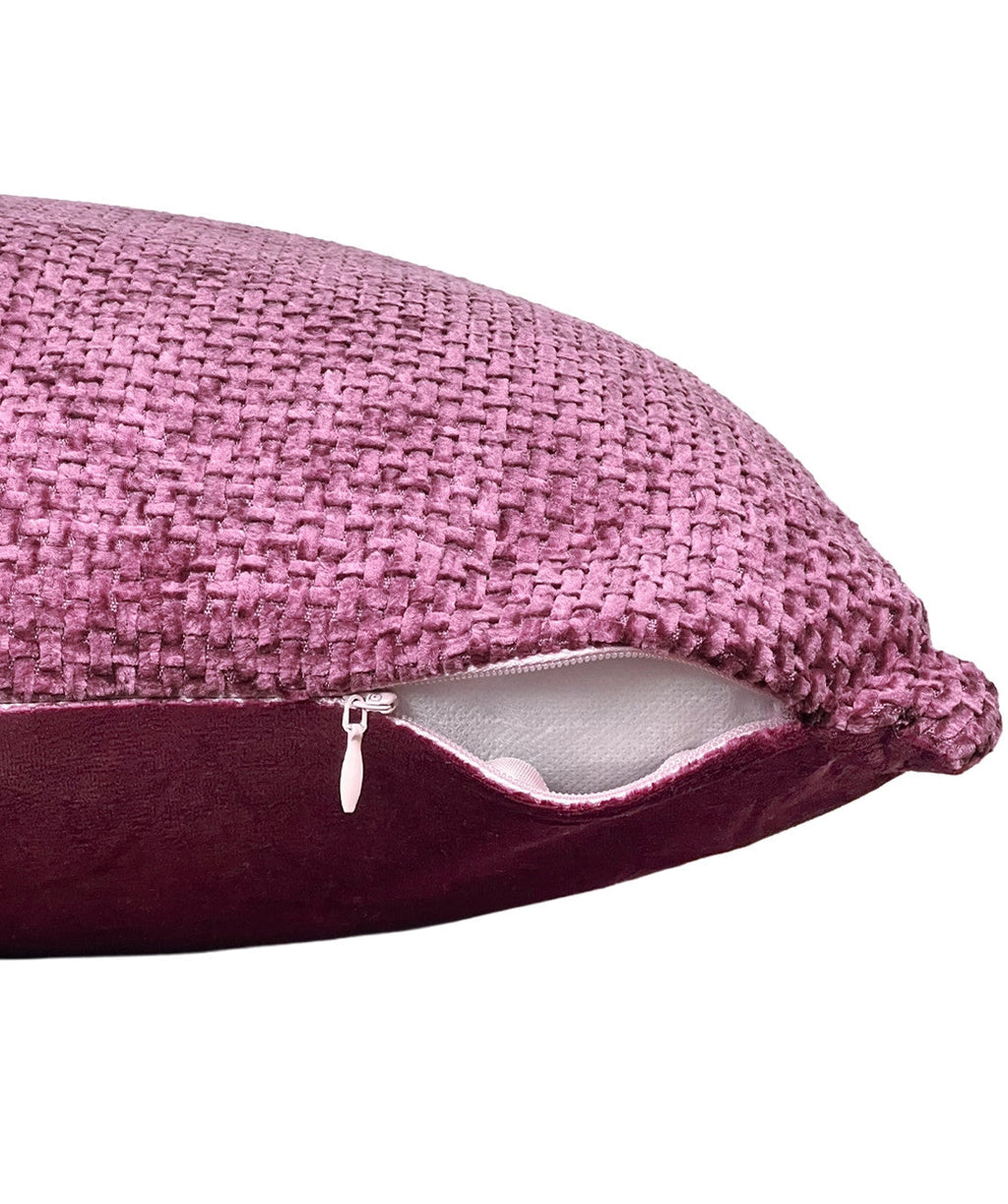 Cojin 42x42cm chenille burdeo