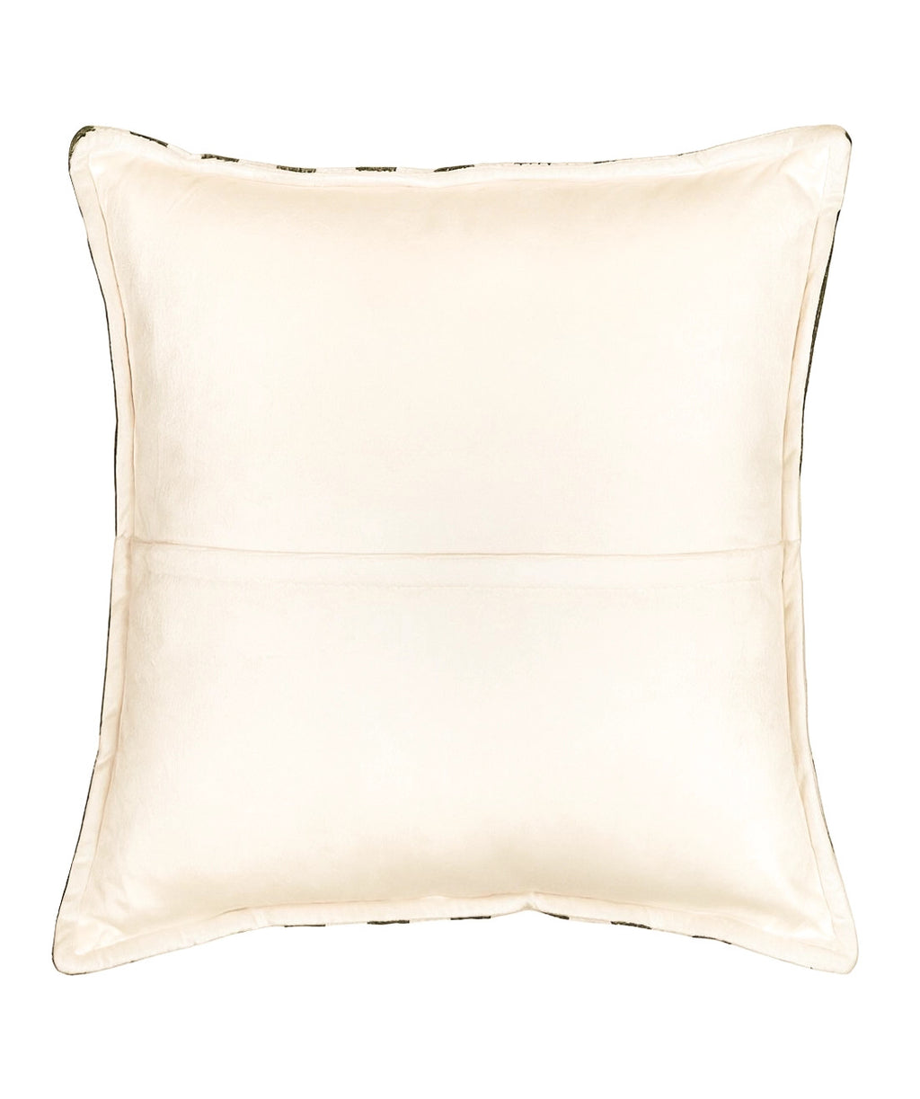 Cojin 42x42cm chenille rayas verde